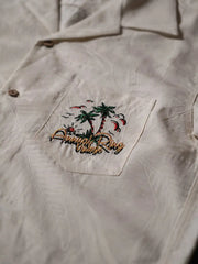 アロハ ヴィンテージ ホワイト古巴襟シャツ