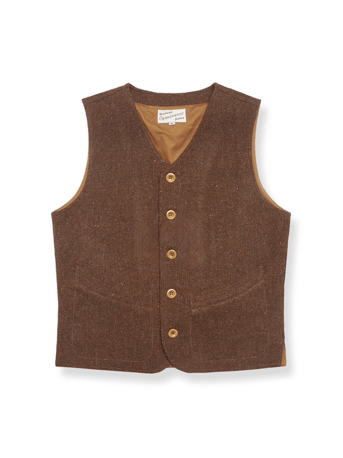Mallalieus社製ウールツイードとコットンライニングを用いたチェック柄ハンティングベスト。