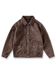 ウォッシュ加工と大きめポケットが特徴のアメカジヴィンテージワークジャケット。