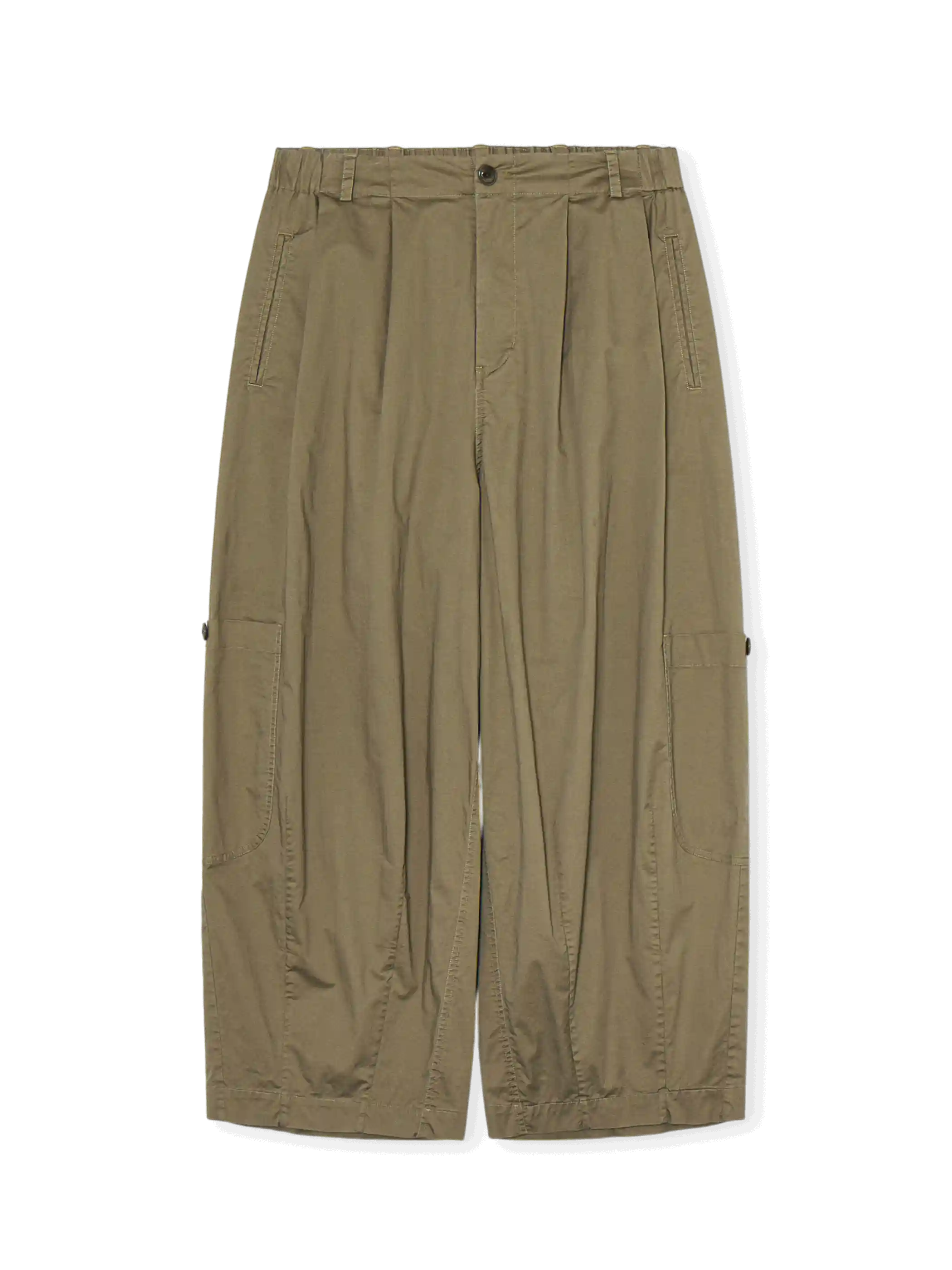 アメリカ産長綿使用のバルーンシルエットパンツ。ウォッシュ加工と大きめポケット付き。