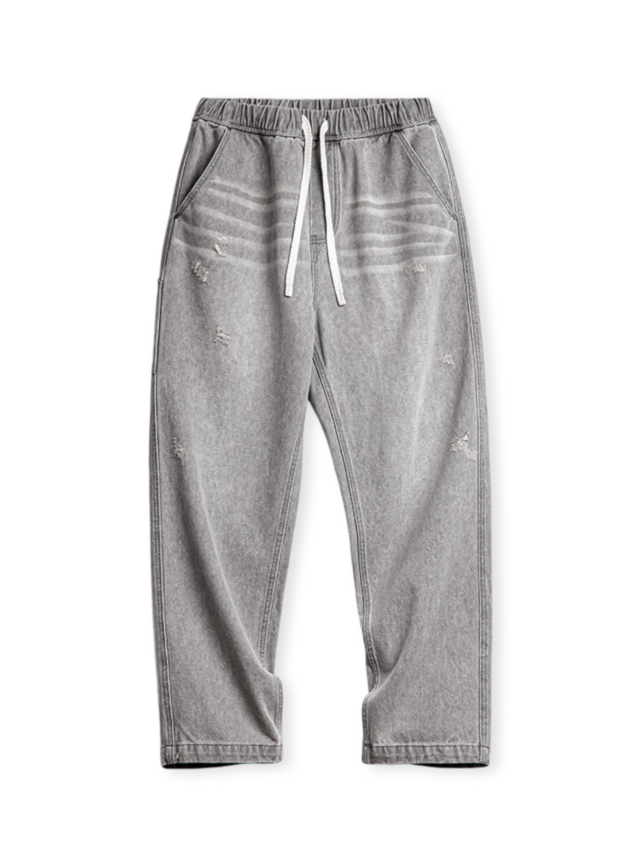 1990年代ニューヨークアンダーグラウンド着想のスモーキーグレーデニム。多重加工と厚手生地使用。