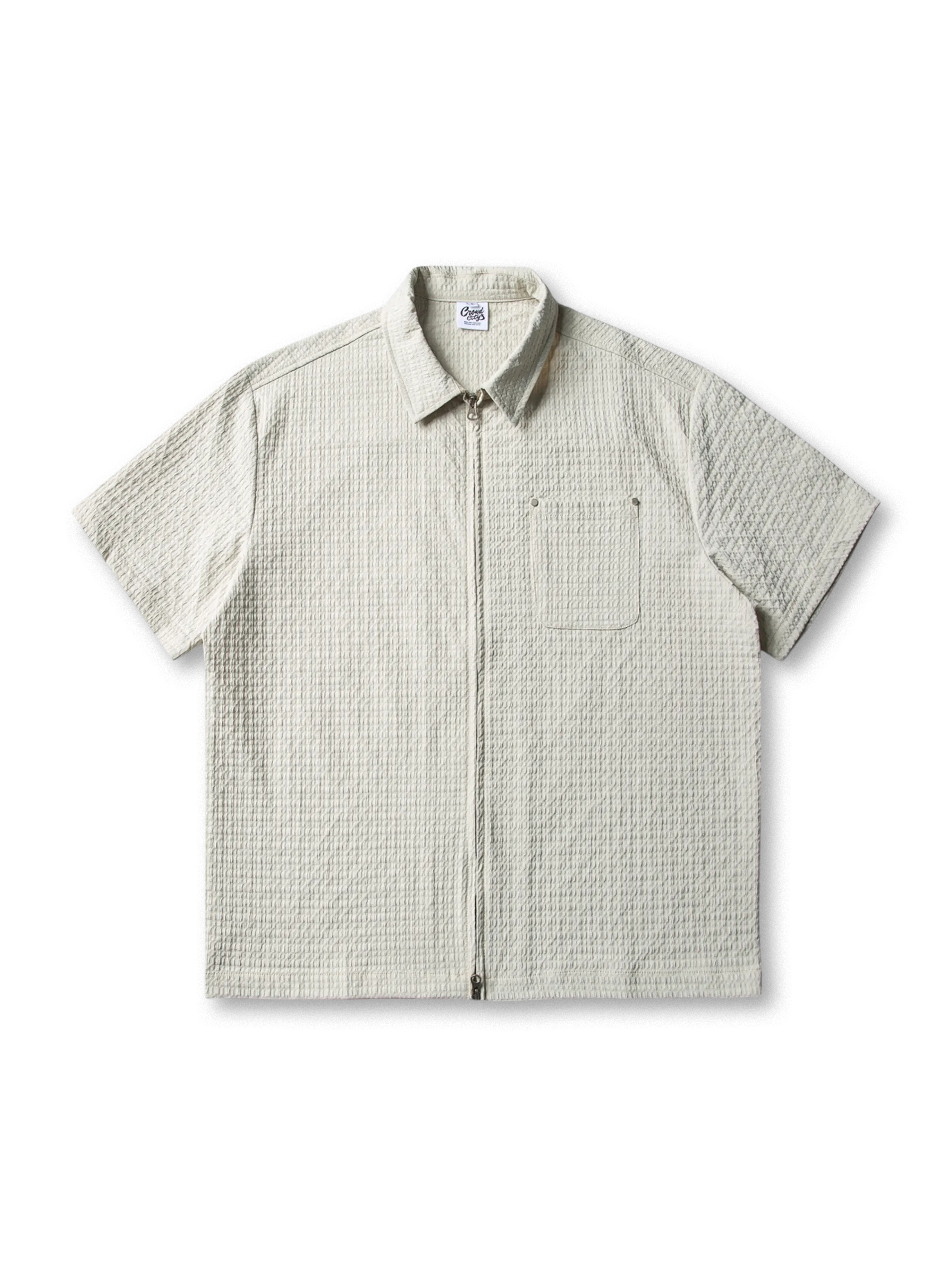 格子柄とダブルジッパーが特徴のアメリカンスタイルポリエステルシャツ