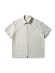 格子柄とダブルジッパーが特徴のアメリカンスタイルポリエステルシャツ