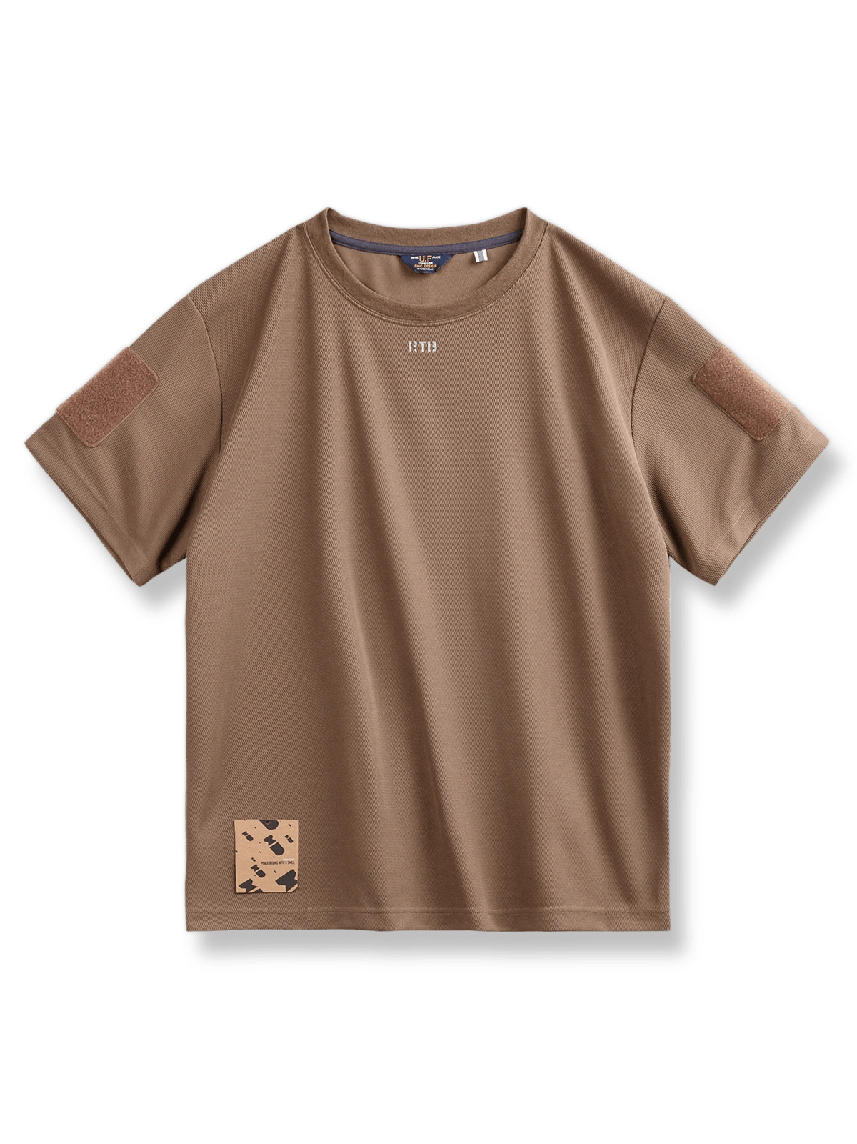 蜂の巣状メッシュ生地とスリーブパッチが特徴のアメリカンスタイルトレーニングTシャツ