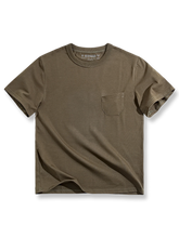 トリプルステッチとポケットが特徴のアメリカンスタイル密紡綿コットンTシャツ