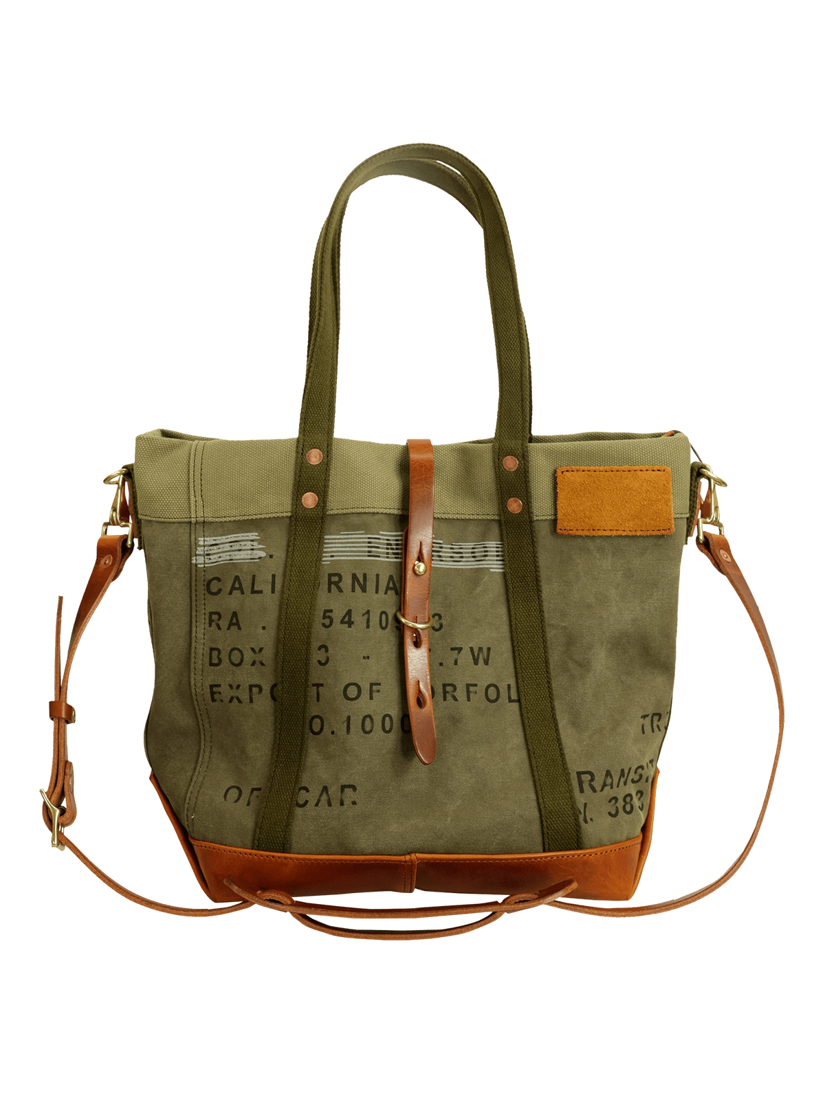 イタリア産フルグレインレザーとキャンバスを組み合わせたアメリカンヴィンテージトートバッグ