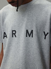 詳細画像:ARMYロゴプリントのディテール