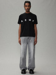 詳細画像:ARMYロゴプリントのディテール