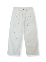 アーティスティックスプラッターペイントのコットンスラックス