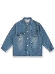 アシンメトリーポケット付きデニムジャケット