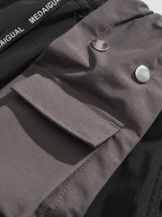 バックパックポケット配色ナイロンショーツ