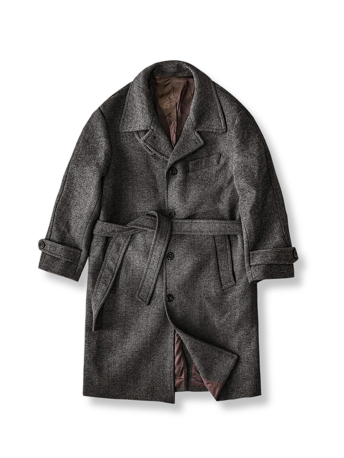 製品画像: ヘリンボーンパターンのバルマカーンウールコート画像