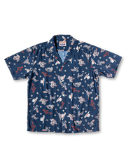 40年代ヴィンテージバンダナモチーフを大胆に配したレーヨンキューバカラーアロハシャツ