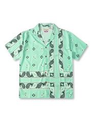 バンダナ柄とキューバカラーが映える軽量ポリエステルシャツ