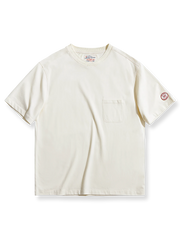 ベースボールカラーとポケット付きのリラックスフィット半袖スポーツTシャツ