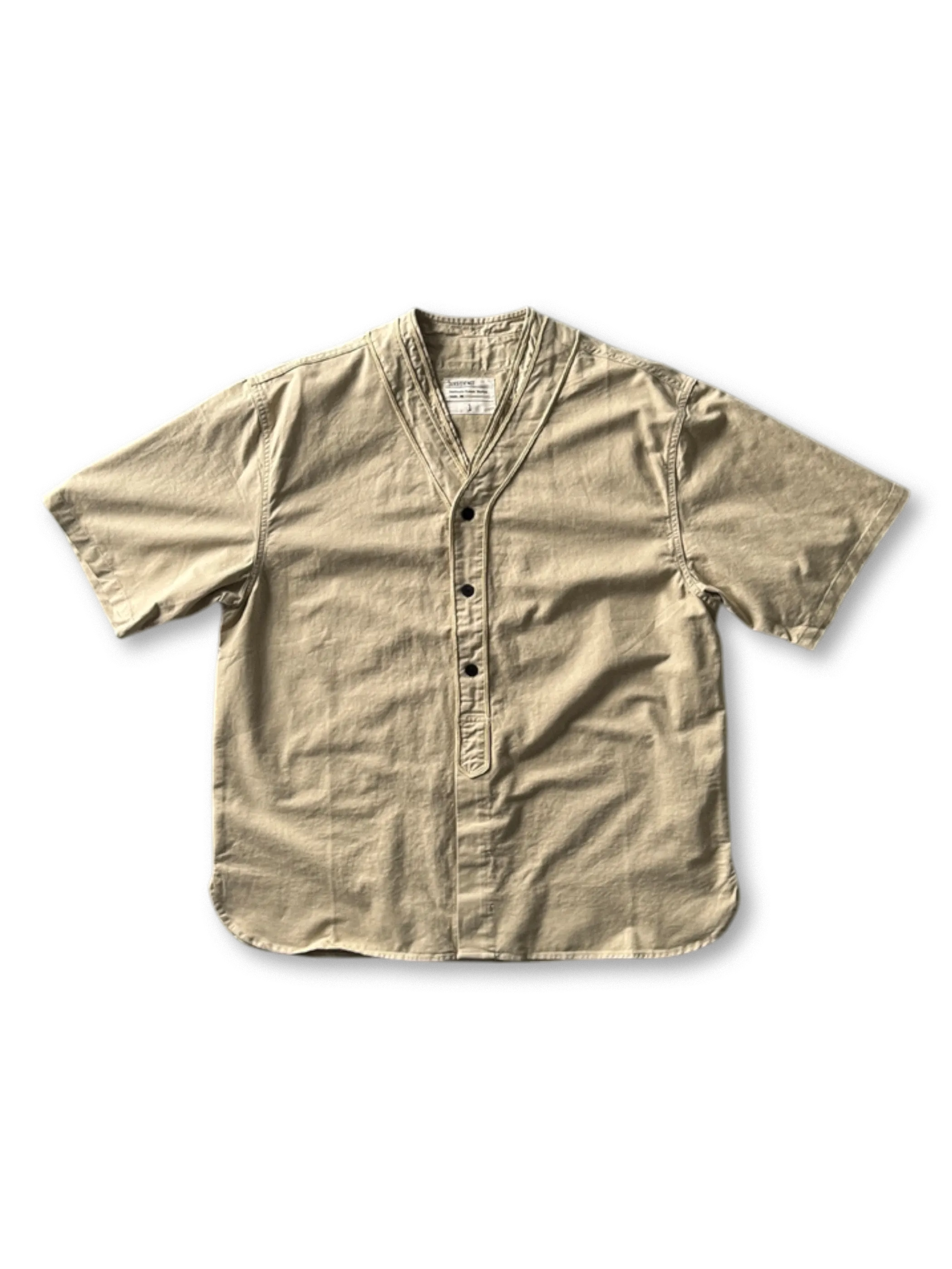 1930年代ベースボールユニフォームとWW2工場労働者シャツを融合したビンテージスタイルのショートスリーブワークシャツ