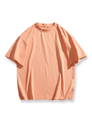 8色展開のベーシックラウンドネック半袖コットンTシャツ。