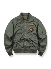 ベアソルジャー刺繍入りMA-1改良コットンフライトジャケット