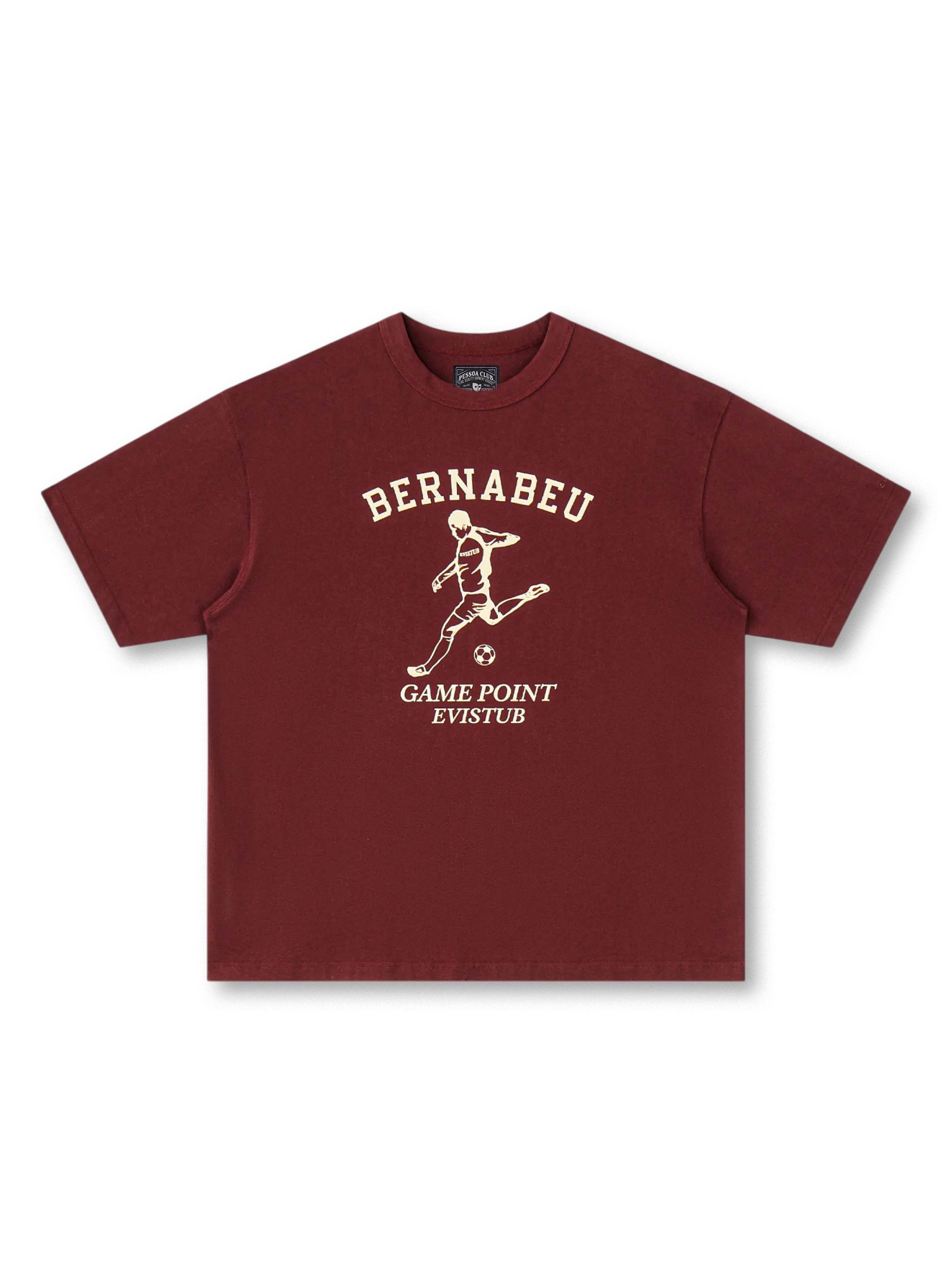 「BERNABEU」ロゴとサッカー選手プリントが特徴の280gヘビーウェイトTシャツ