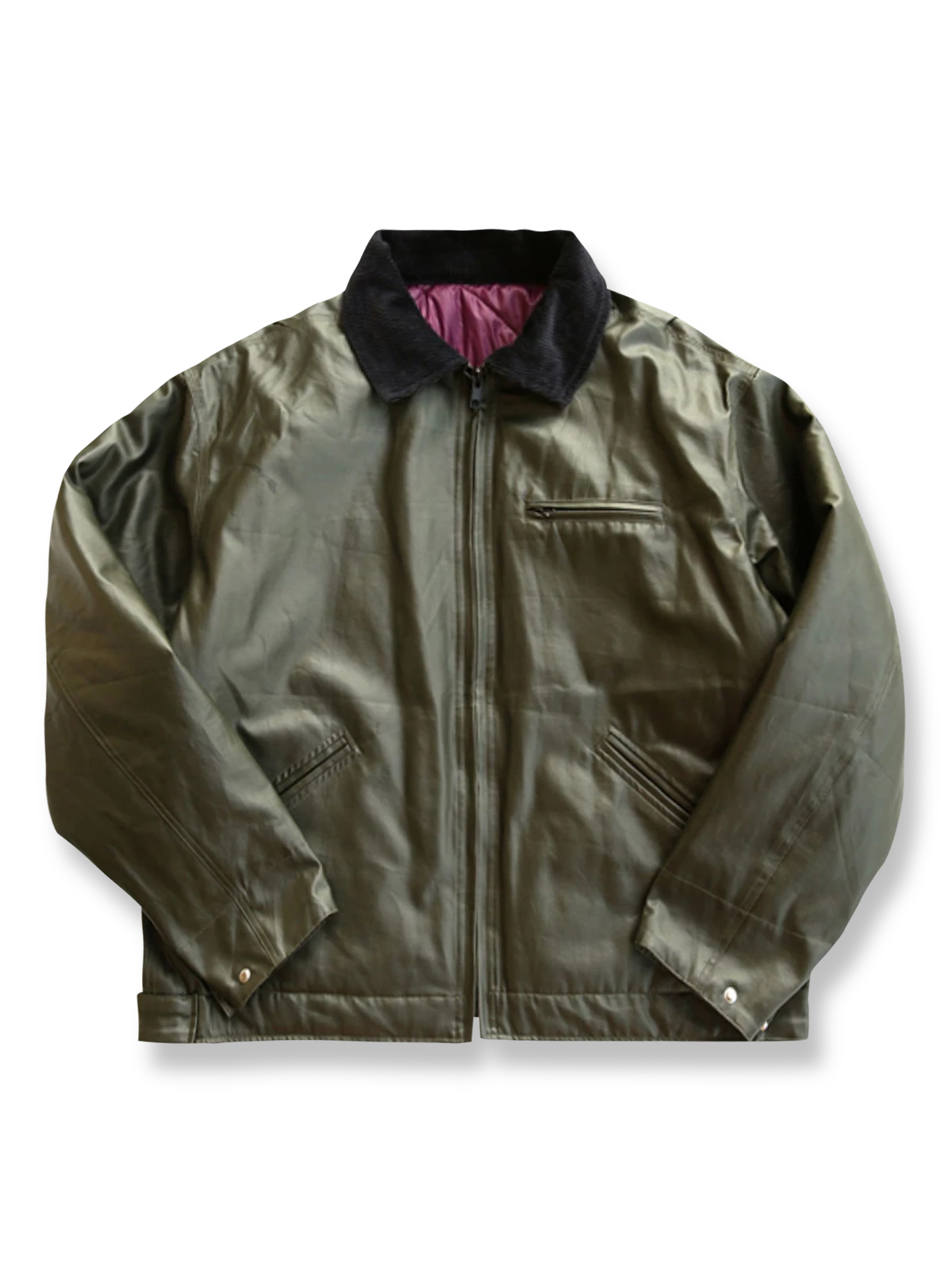 防風防水性に優れたコーティング加工素材のバイカラーワークジャケット