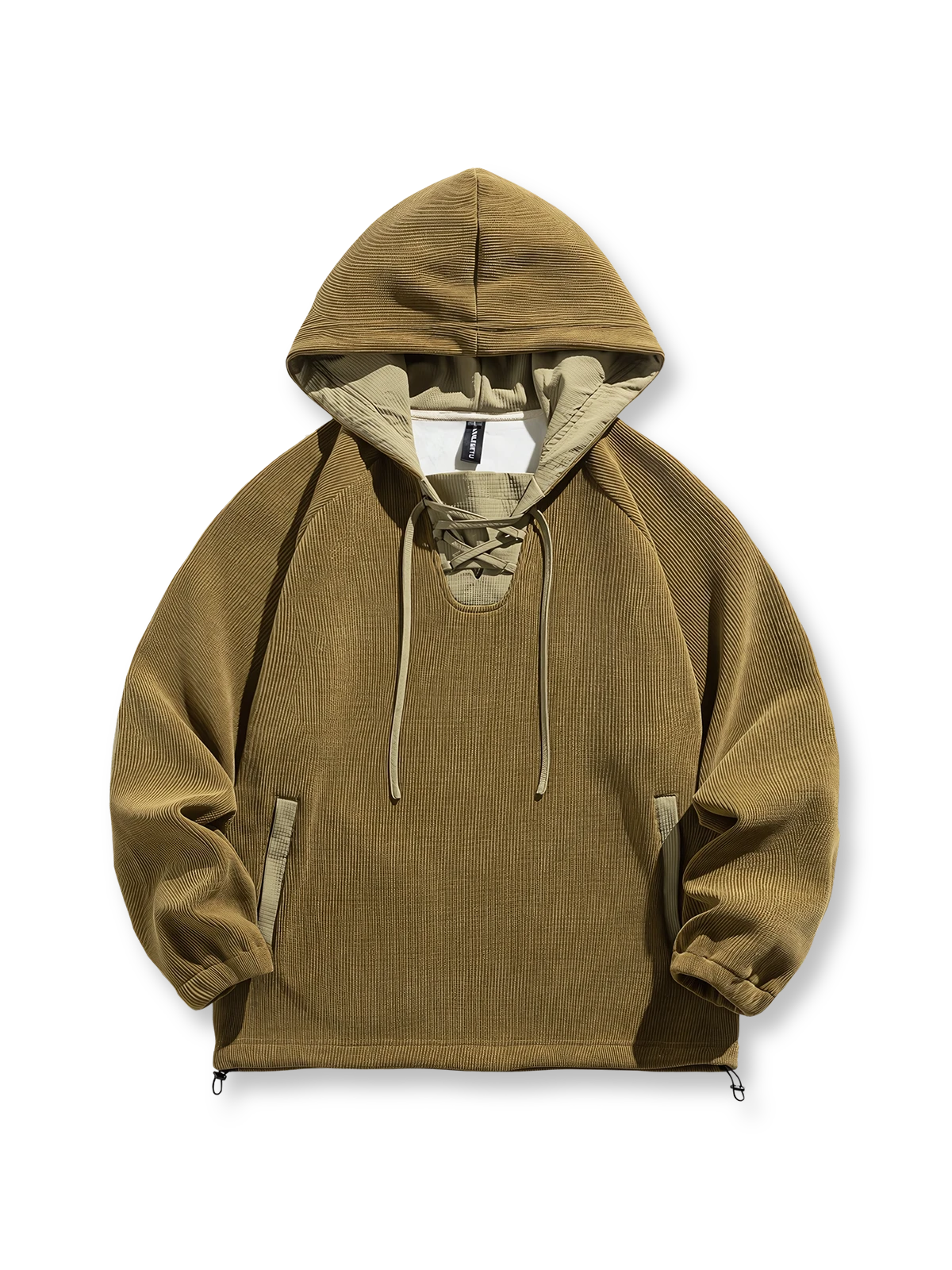 バイカラー切り替え&裏起毛のフード付きスウェット