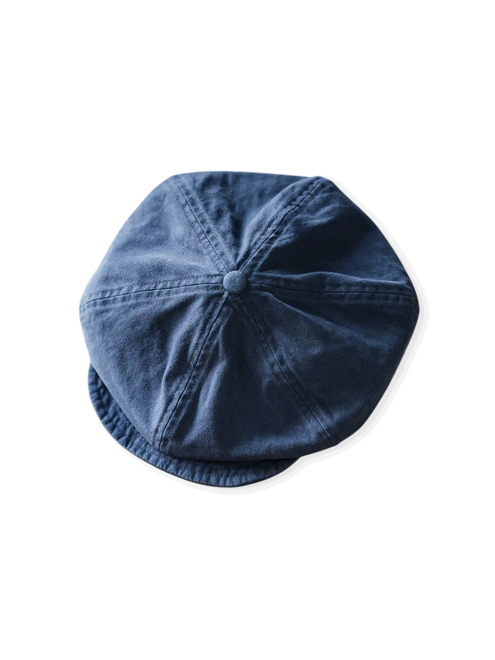 19世紀末着想の250gヘリンボーン生地使用ビッグサイズニュースボーイキャップ。六枚はぎパネル設計。