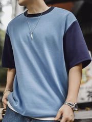 ブルースカラーブロックエアレイヤーTシャツ