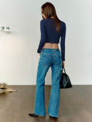 BMスタイルクロップドニットトップス