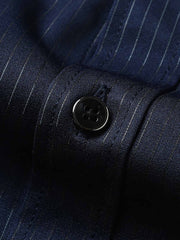 3色ストライプ 裏フリース ビジネスシャツ