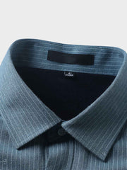 細いストライプ フリースシャツ