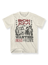 Bon Joviバンド『Wanted Dead or Alive』ヴィンテージプリントTシャツ前面図