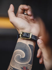 Boroパッチワーク レザーバングル