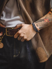 Boroパッチワーク レザーバングル