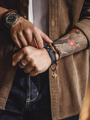 Boroパッチワーク レザーバングル