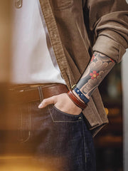 Boroパッチワーク レザーバングル