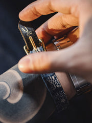 Boroパッチワーク レザーバングル