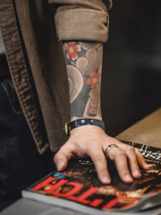 Boroパッチワーク レザーバングル