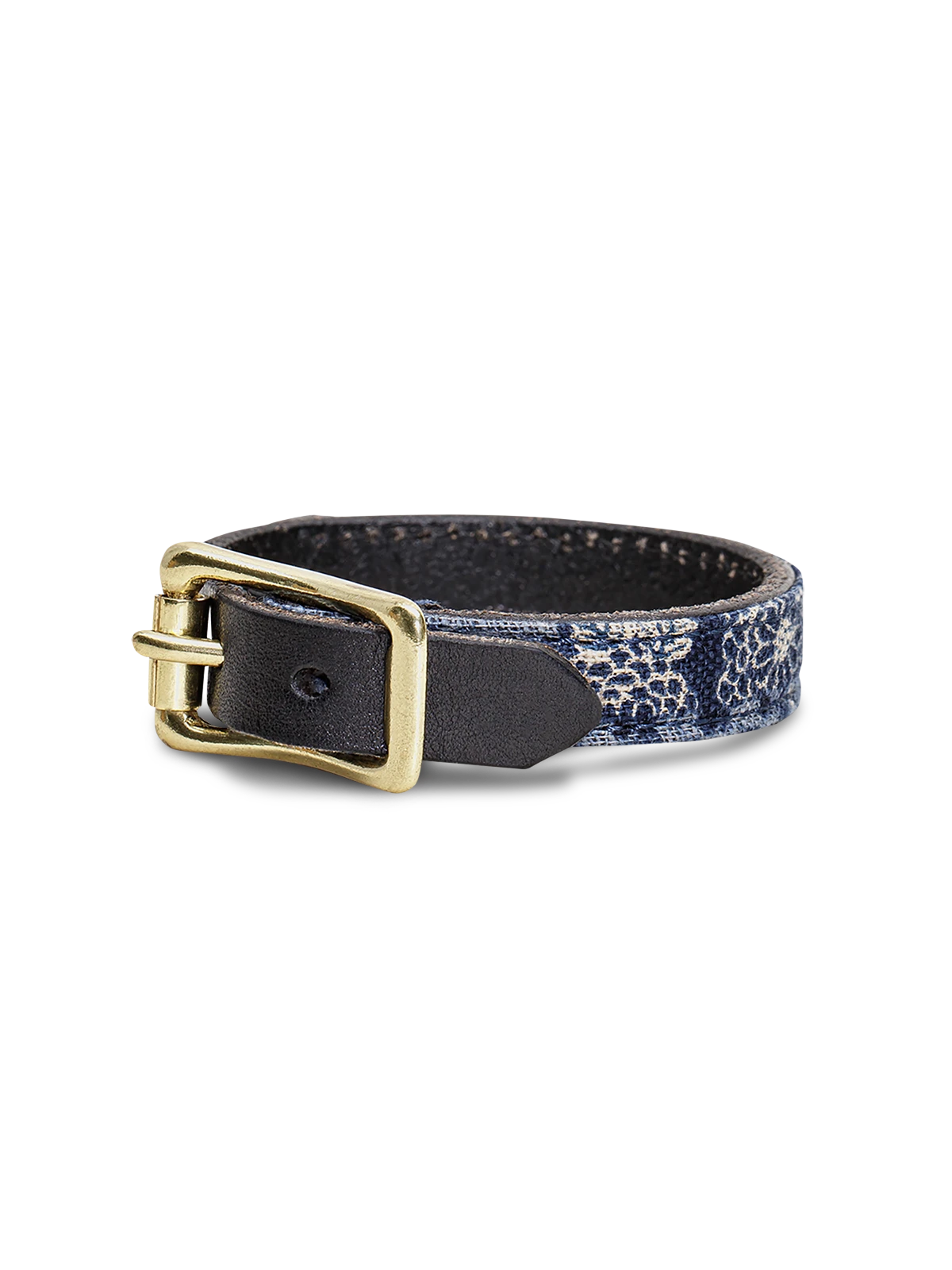 ボロ技法のパッチワークとレザーを組み合わせたヴィンテージ風バングル。