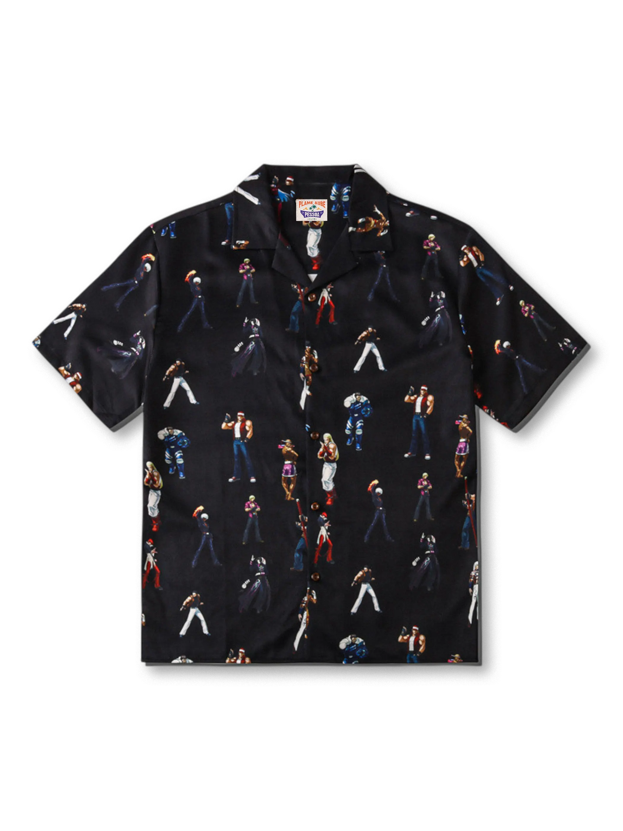 ボクシングキャラクターのオールオーバープリントが特徴の軽量キューバカラーシャツ