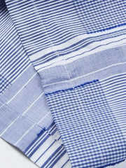 ボックスシルエット チェック×パッチワーク キューバカラーシャツ