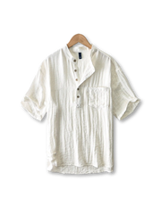 微孔通気立ち襟サマーシャツ