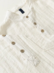 微孔立ち襟サマーシャツ