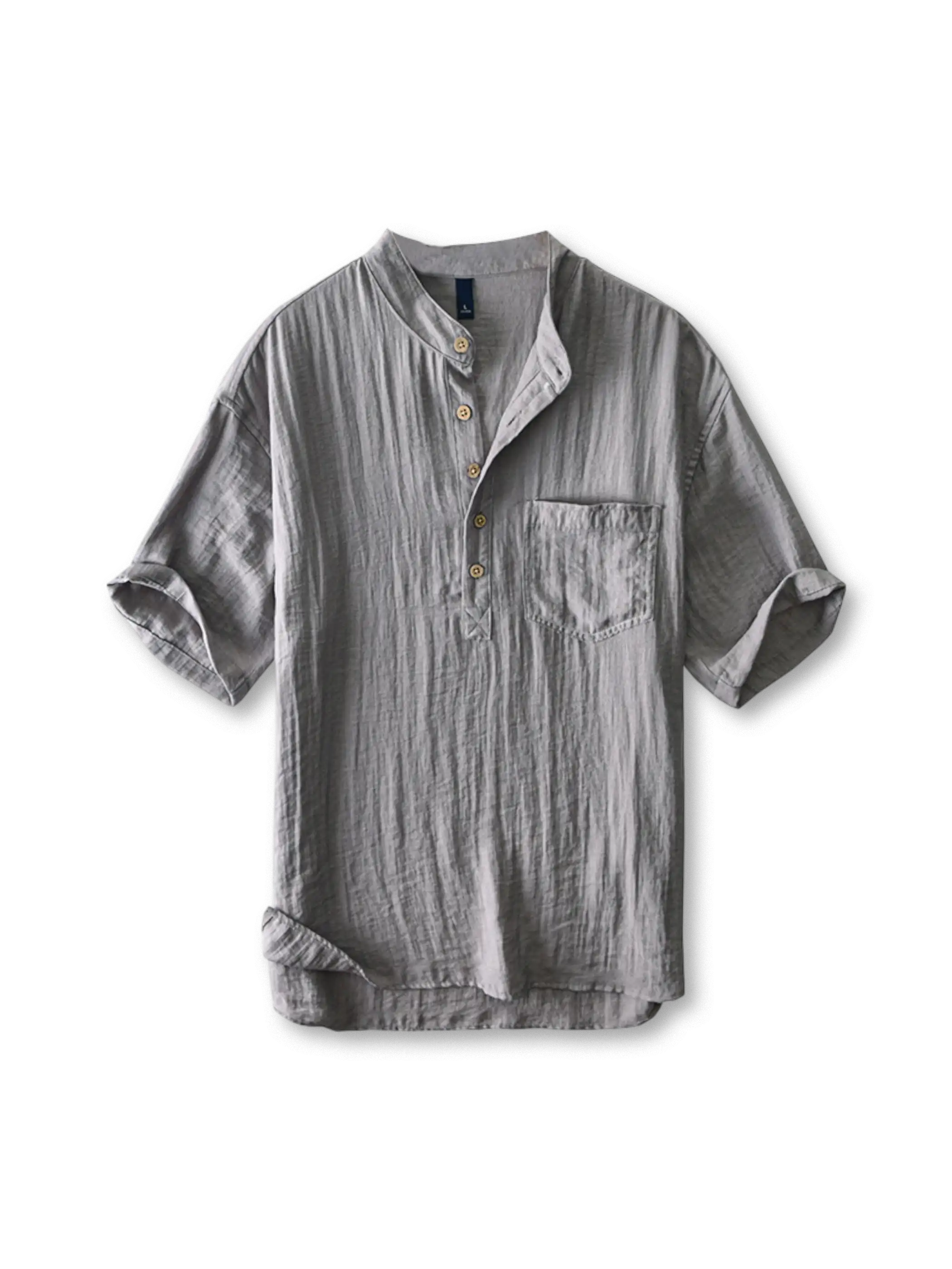 微孔通気立ち襟サマーシャツ