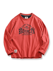 製品画像: BROOKLYNヴィンテージプリント長袖Tシャツの全体展示