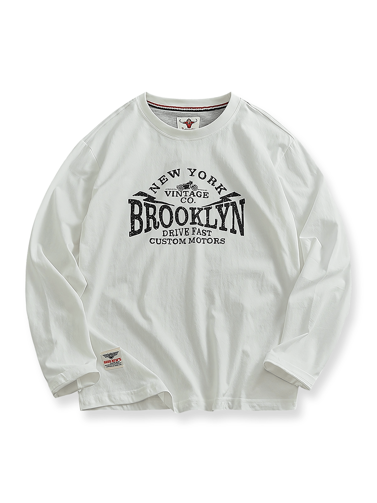 製品画像: BROOKLYNヴィンテージプリント長袖Tシャツの全体展示