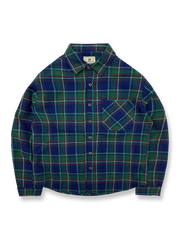 起毛素材で暖かいイギリス風チェック柄の長袖シャツ