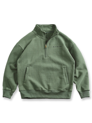 500g裏起毛コットンとハーフジップが特徴のプルオーバースウェット。