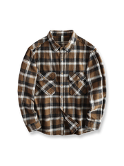 起毛加工と厚手生地が特徴のヴィンテージ格子柄ヘビーネルシャツ