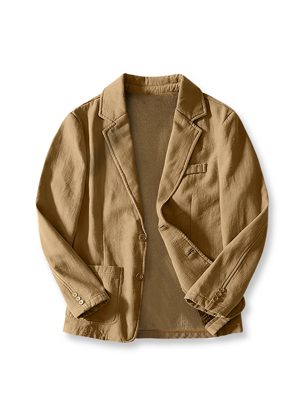 裏起毛ラミー素材の厚手ブレザー。