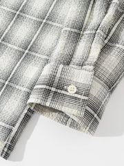 サッカー生地チェックキューバシャツ